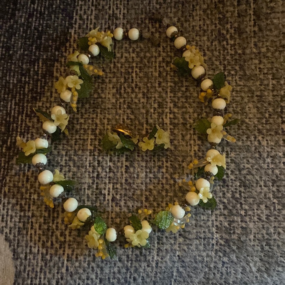 Hand made necklace and earrings